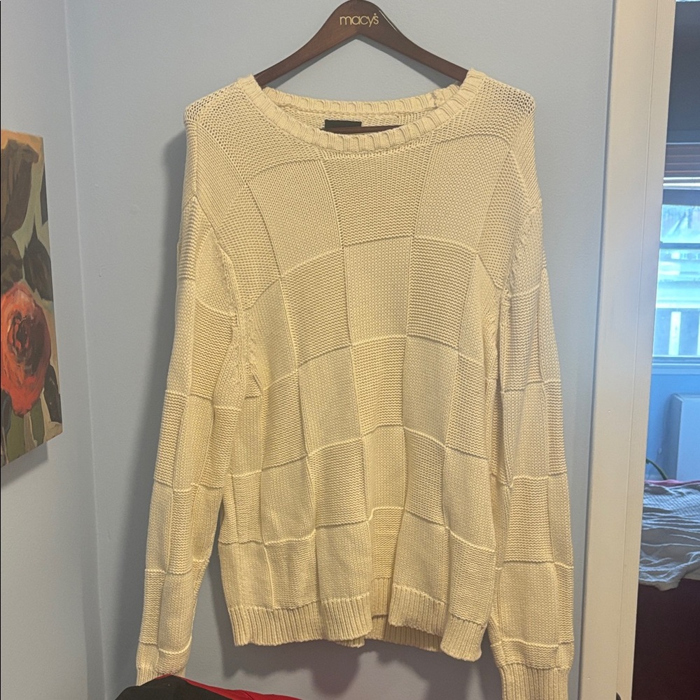Lucky Brand Ivory Knit Crew Neck Sweater